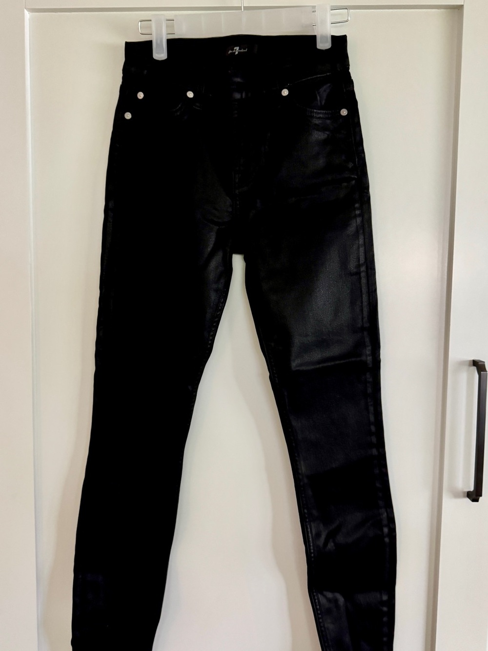 7 For All Mankind Black Jeans - Coated Finish